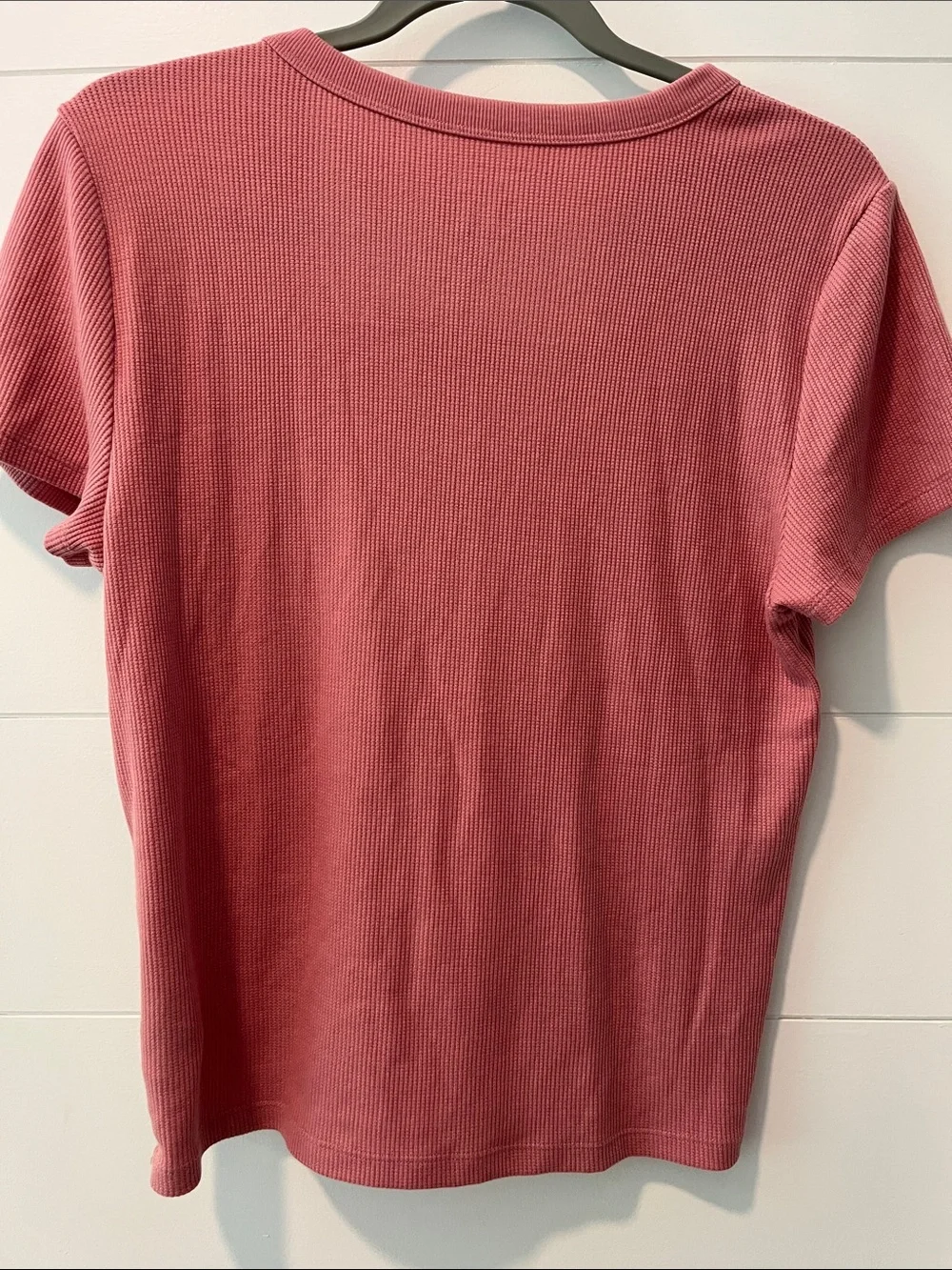 American Eagle Outfitters Women's Ribbed Short Sleeve Tee - Rose
